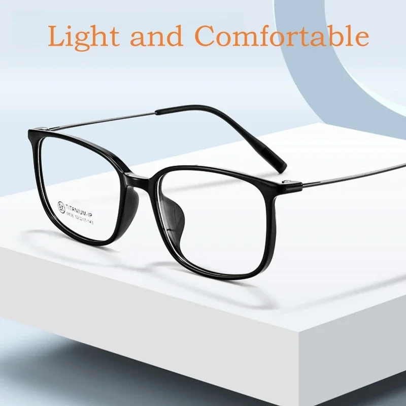 OLLYMURS Ultra Light Flexible TR90 Prescriptions Glasses Frame Men Women Retro Titanium Alloy Optical Frame Eyeglasses Eyewear