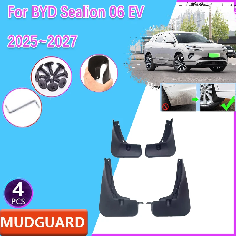 

Car Mudflaps Splash Mud 4PCS For BYD Sealion 06 EV 2025 2026 2027 Front Rear Wheels Mudguards Guard Flaps Protection Accessories