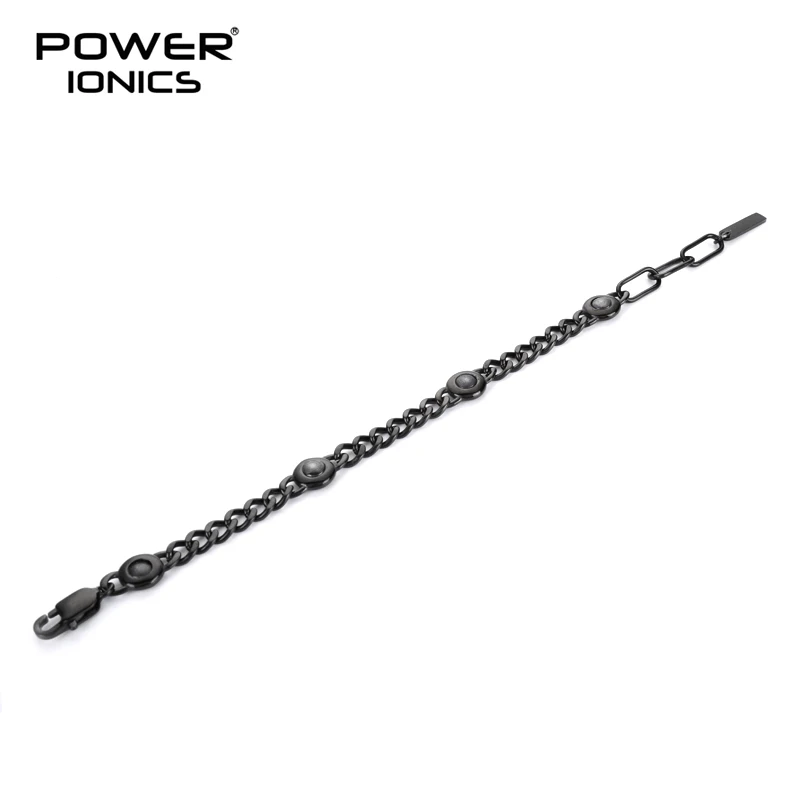 Power Ionics New Trendy Design 316 Steel Fashion Magnetic  Bracelet Cuban Chain Free Engraving