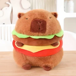 20/28CM Hamburger Capibara Plush Toy Capibara Plush Stuffed Animal Doll Hamburger Shaped Soft Pillow Kawaii Birthday Xmas Gifts