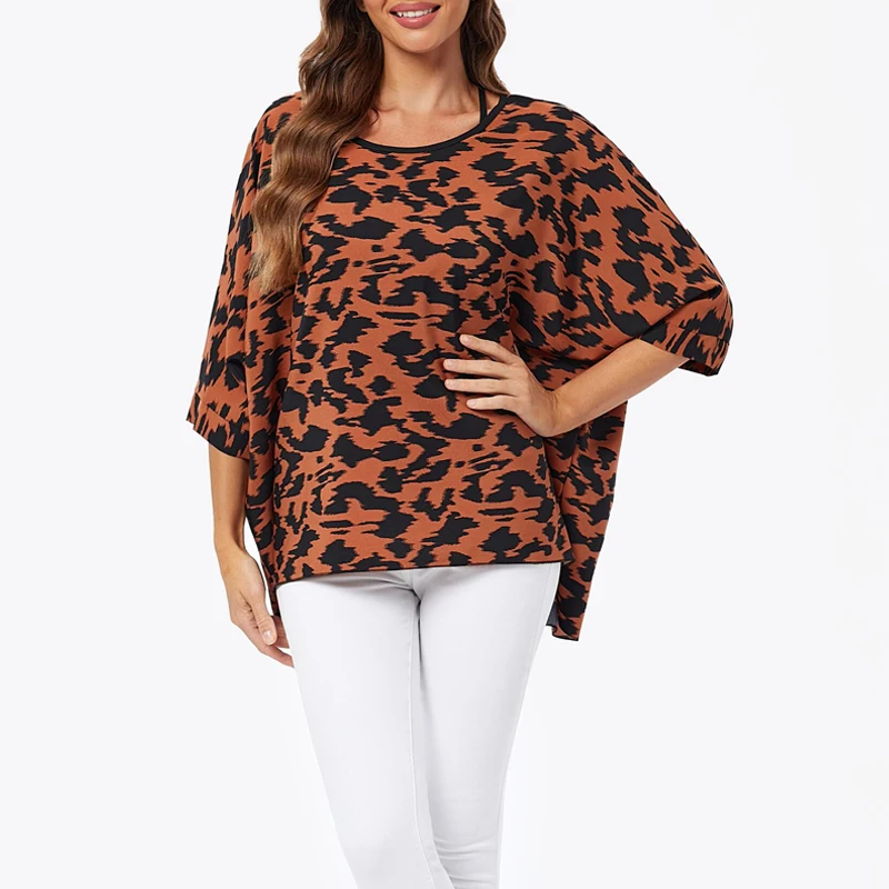 BHFlutter 4XL 5XL 6XL Plus Size Women\'s Shirt 2023 New Print Sexy Summer Top T-shirt Casual Chiffon Shirt