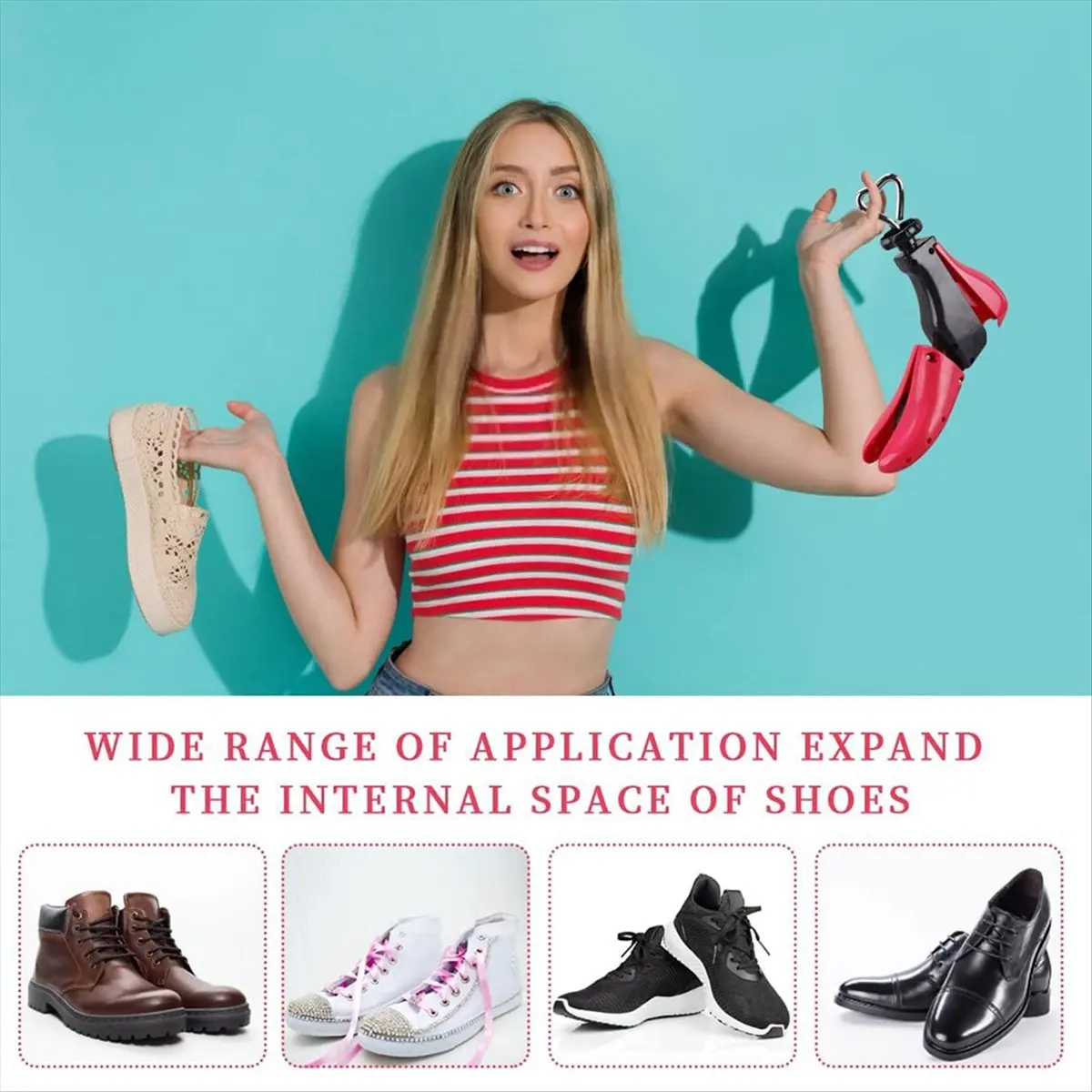 Shoe Stretcher Women, Boot Stretcher Wide Feet, 4 Way Adjustable Shoe Stretcher.(for Women Size 7-12,Men'S 6-11)-A63M view 2