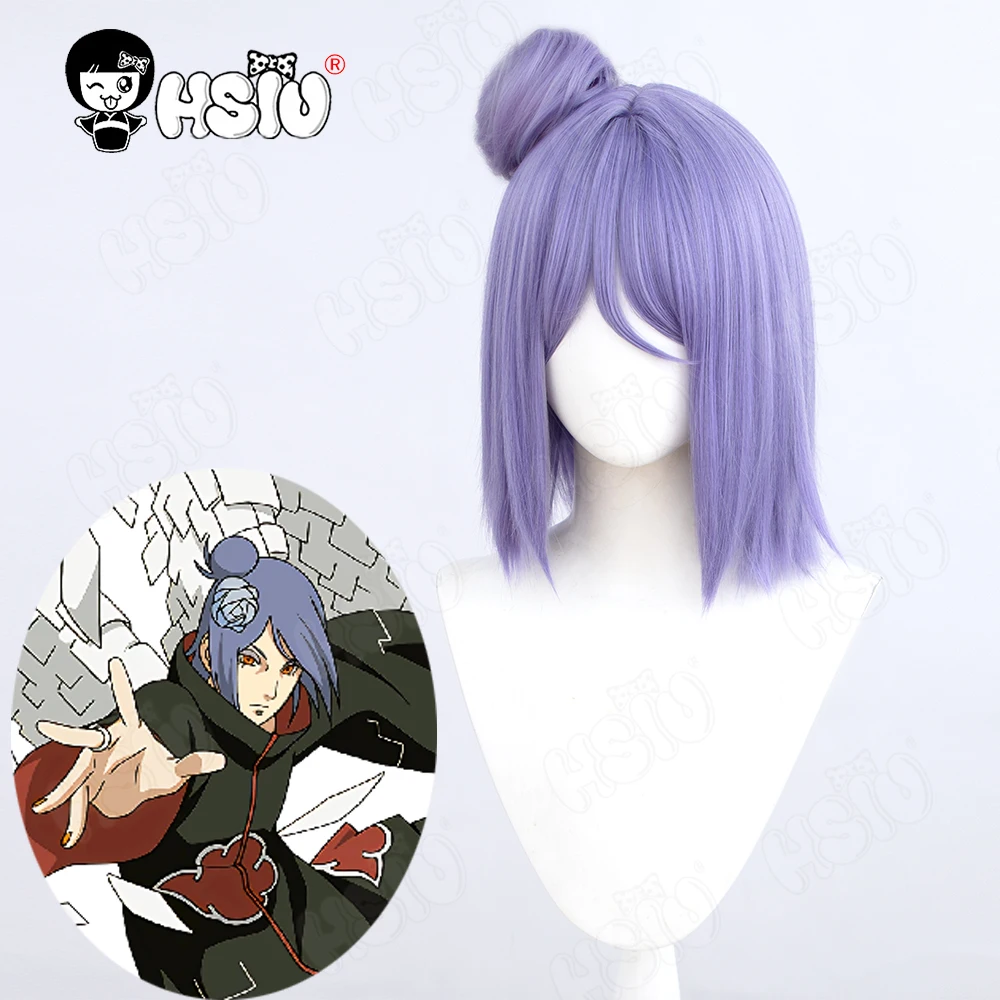 

za perukę do cosplay Konan Peruka syntetyczna z włókna 「HSIU 」fioletowa krótka peruka + czapka z peruką