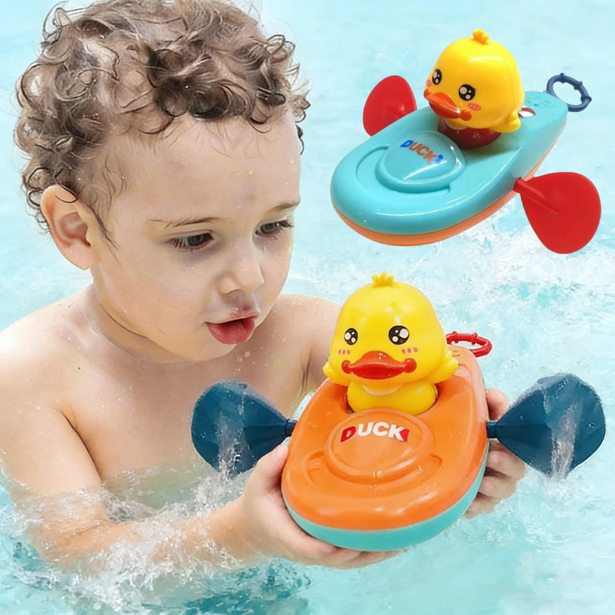 1 Pc Little Yellow Duck Kayak Toy Swimming Pool Bathroom Baby Bath Toys Shower Toys Kids Gift Swimming Pool Beach Bathtub Time