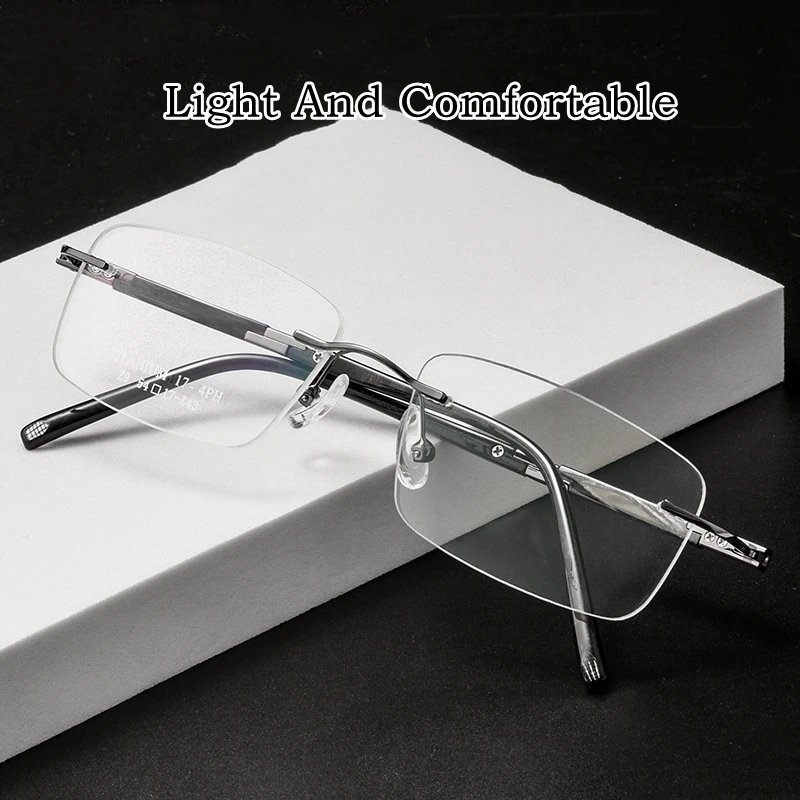 YIMARUILI Ultra-light Comfortable Pure Titanium Eyewear Fashion Retro High-quality Optical Prescription Rimless Glasses Men Z9WK