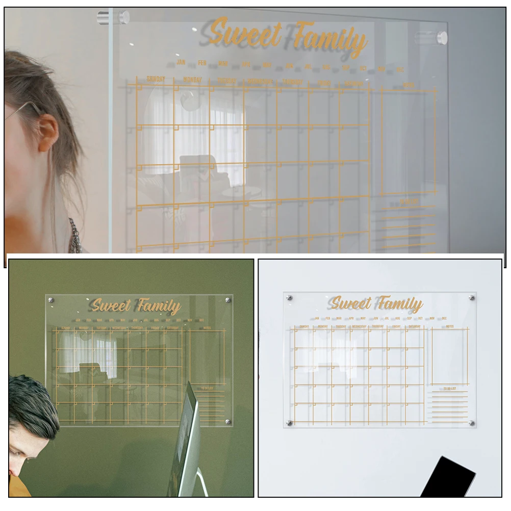 

Acrylic Weekly Planner Erasable Transparent Writing Message Desktop Home Office Supplies Clear Memo Note Dry Erase Board Large