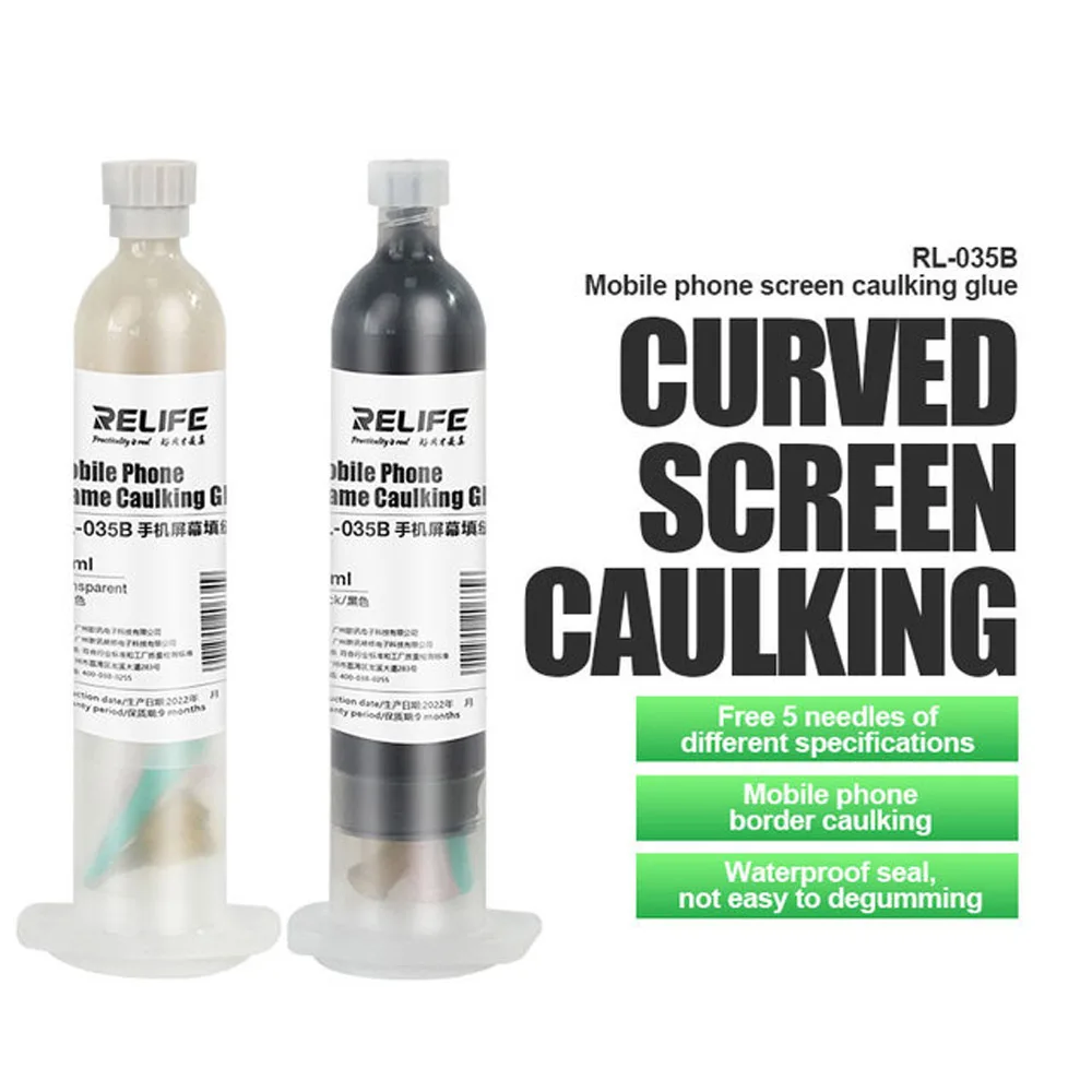 RL-035B Universal Mobile Phone Screen Caulking Glue Repair Leak-trapping Methyl Silicone Rubber Glue Back Cover Border Glue Tool