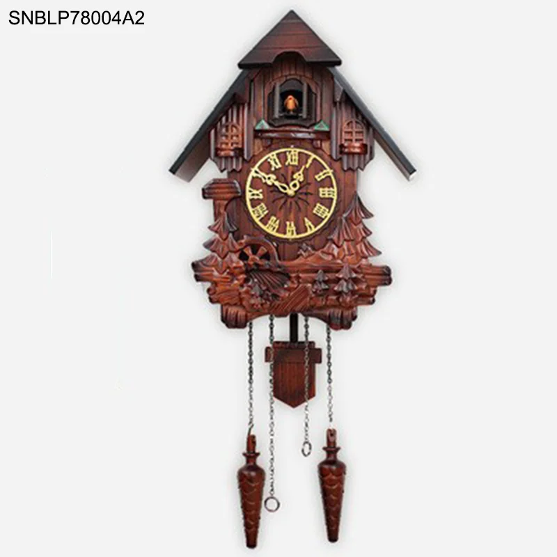 Винтажные деревянные настенные часы с изображением кукушки, украшение ручной работы из липы с птицами, музыкальное время, будильник, часы