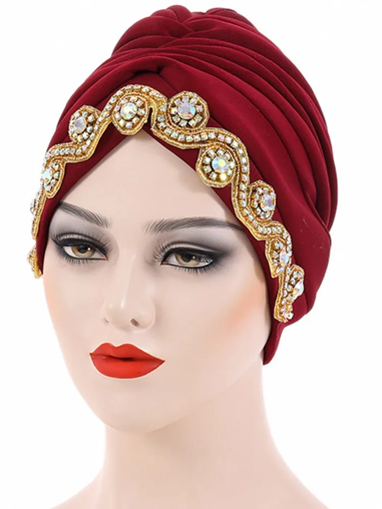 New African Auto Gele Headtie Nigerian Wedding Gele Muslim Turban Cap Arab India Hat Female Head Wraps Turbante Mujer