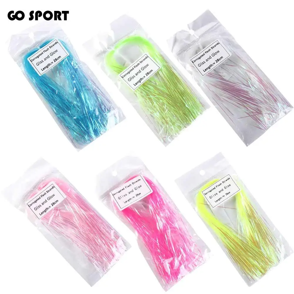 

1mm Width Corrugated Flash Strands Simulates Fish Scale Tying Flash Tinsel Fly Fishing Streamer Gliss Glow Strands Saltwater