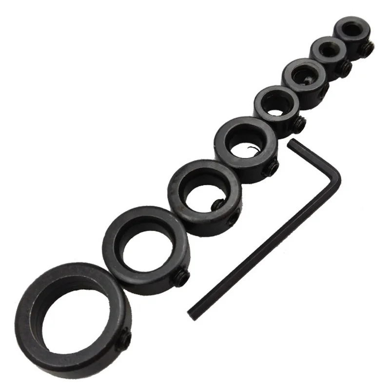 9pcs 3-16mm Bit Positioner Free Small Wrench Drill Depth Stop Ring Woodworking Drill Bit Limiter Woodworking Tools