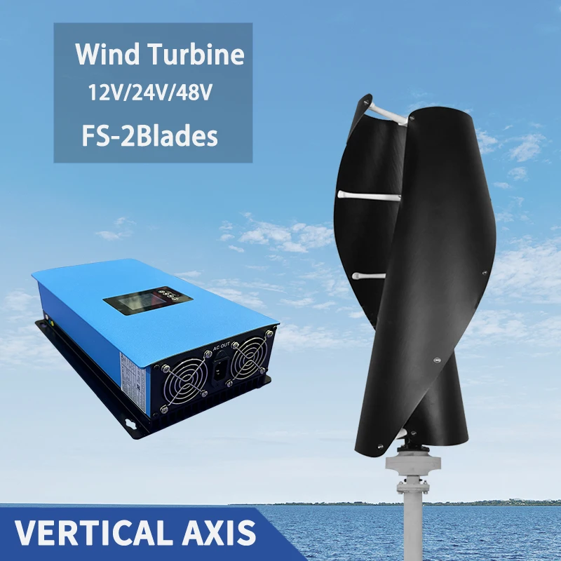 15000w 20KW Vertical Axis Wind Turbine Generator Alternative Energy 220v  AC Output Household Complete Kit with On Grid Inverter