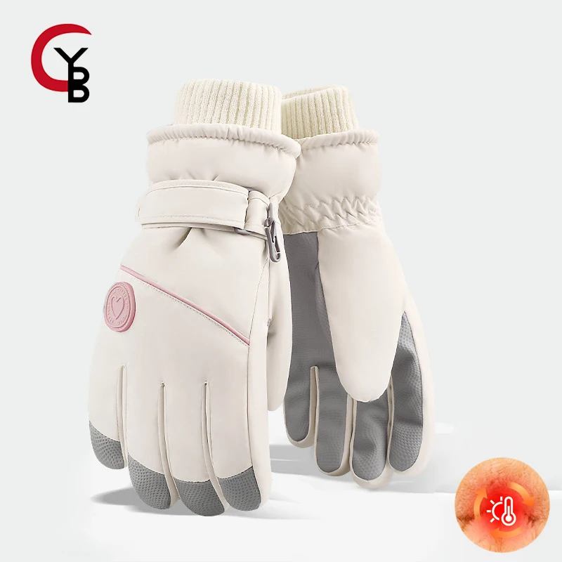 

YANBIGUO Ski Gloves for Women, Winter Touchscreen Waterproof Warm Snow Gloves, Non-Slip Windproof Thermal Snowboard Glove