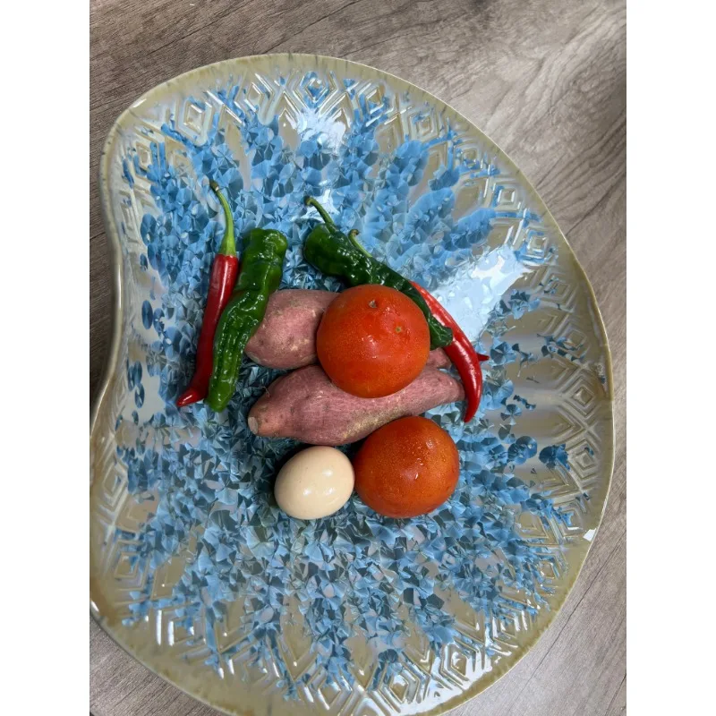 Simple shaped dry ice plate, fruit plate, appreciation plate