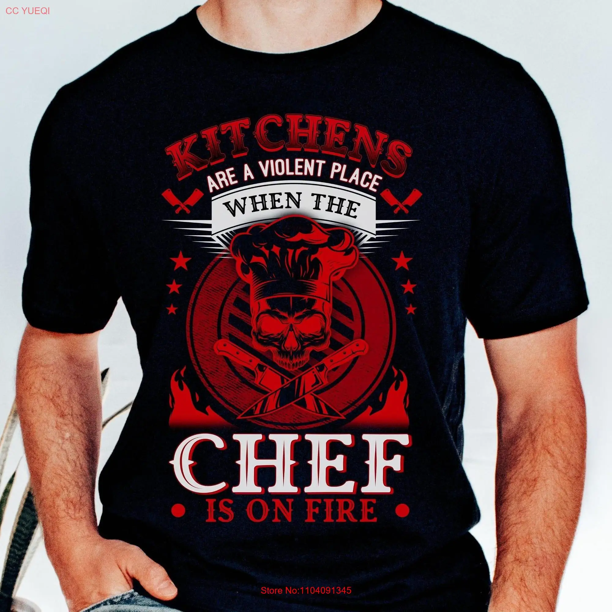 Kitchens Are Violent Foodie T Shirt Funny Cooking Cook for Chef Food Lover Kitchen Cute Diet long or short sleeves