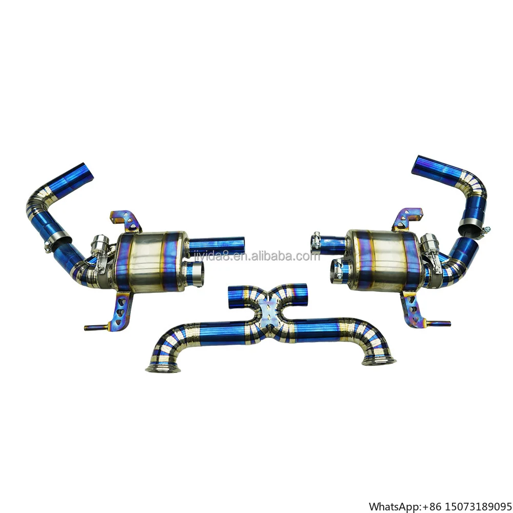 JYD Performance Catback Exhaust for  R8 V10 5.2  Racing Exhaust Pipe Muffler Titanium Alloy Blue Burnt Finish