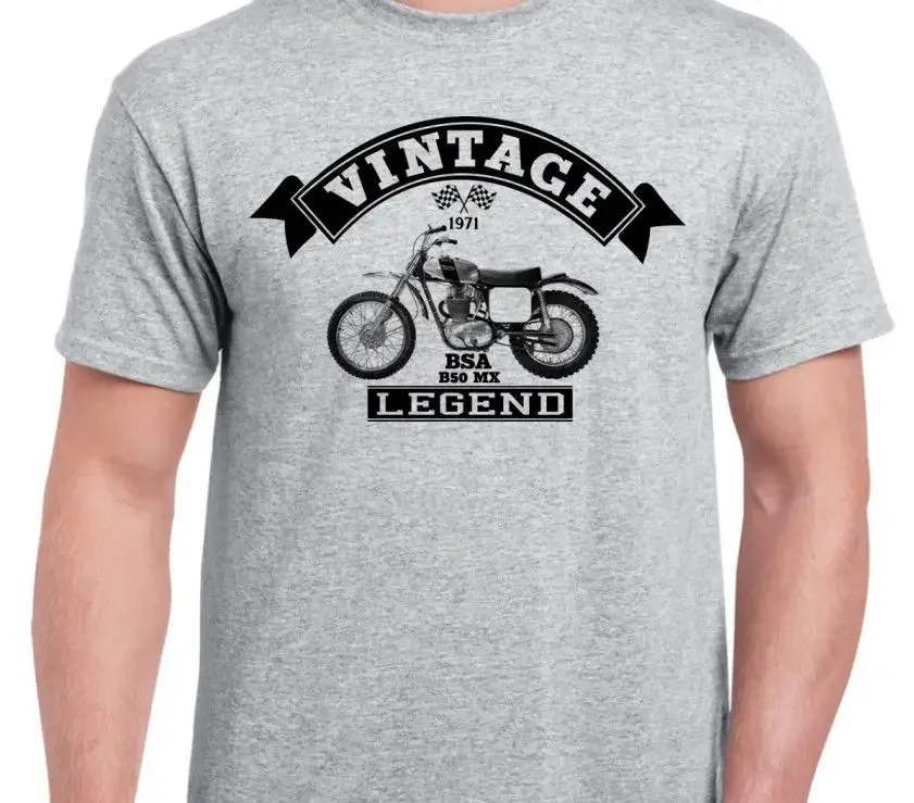 Nueva ropa deportiva de cuello redondo de 8 colores B.S.A B50 Scrambler inspirado en motocicleta Vintage Diseña tu propia camiseta