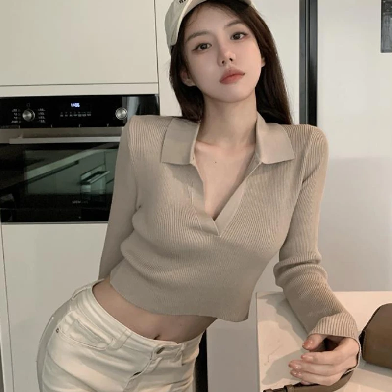 Pullovers Women Tender Chic Street Wear Leisure Lovely New Design Simple Slim Solid Stylish Ulzzang Daily Autumn Retro Feminino