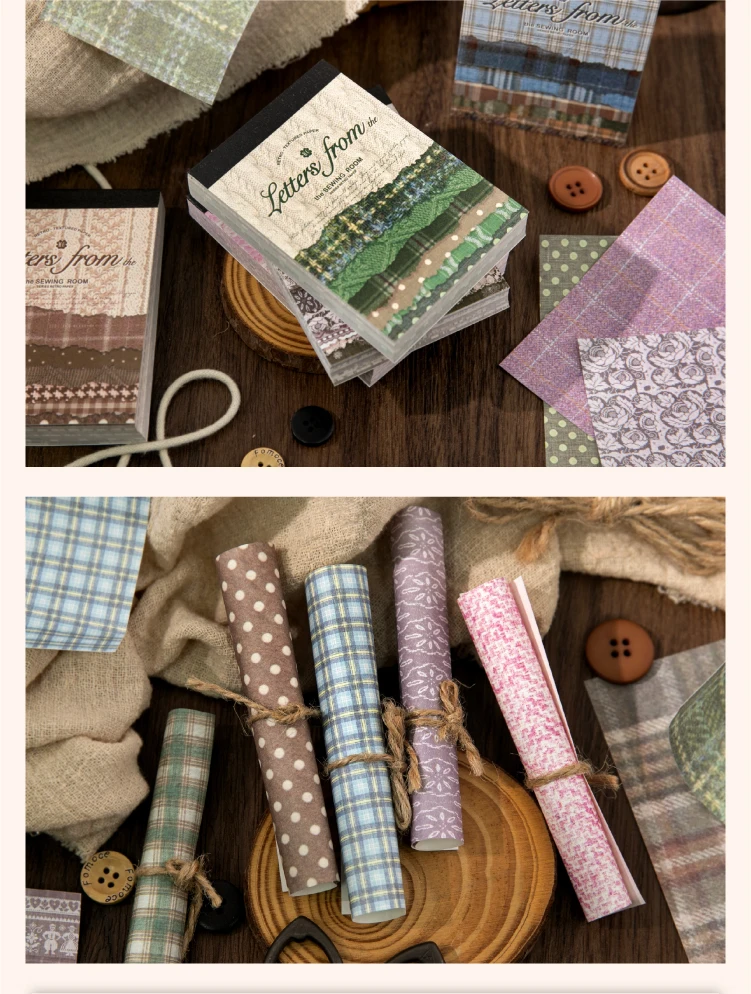 Journal GO 100 Stück Vintage-Briefe aus dem Nähzimmer, Gittermaterialpapier für Journaling, Tagebuch, Dekoration, Scrapbook, Hintergrundpapier – Detail 12