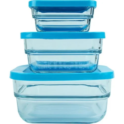 Pasabahce Gourmet 3 Piece Plastic Clamshell Storage Container Set