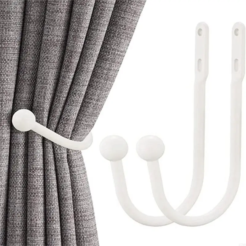 37MB Curtain Holdbacks Wall Mount Window Bathroom Curtain Tieback Drapery Holder Hook