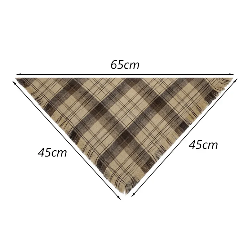 Double Pet Triangle Scarf Plaid Big Dog Bandanas for Medium Large Dogs Hound Golden Retriever Bibs mascotas Grooming Accessories