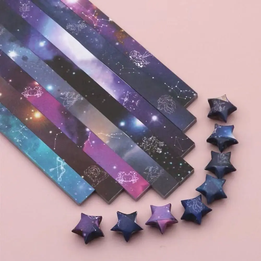 540 Sheets Colorful Star Origami Paper Cartoon Art Craft Star Paper Strip Best Wishes Single Sided Scrapbooking Home Decoration
