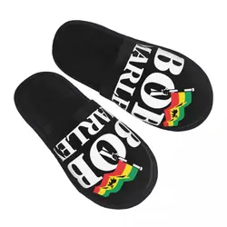 Custom Jamaica Singer Reggae Rock Bob Marley Memory Foam Slippers Women Comfy Warm House Slippers