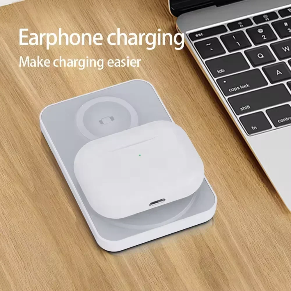 3 in 1 Magnetic Wireless Power Bank Portable Spare Battery For Apple Watch 9 8 7 IPhone 15 14 13 12 AirPods 2 Pro