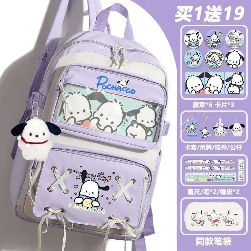 Sanrio New Pacha Dog Student Schoolbag Casual and Lightweight Shoulder Pad Waterproof Stain-Resistant Large Capacity Backpack