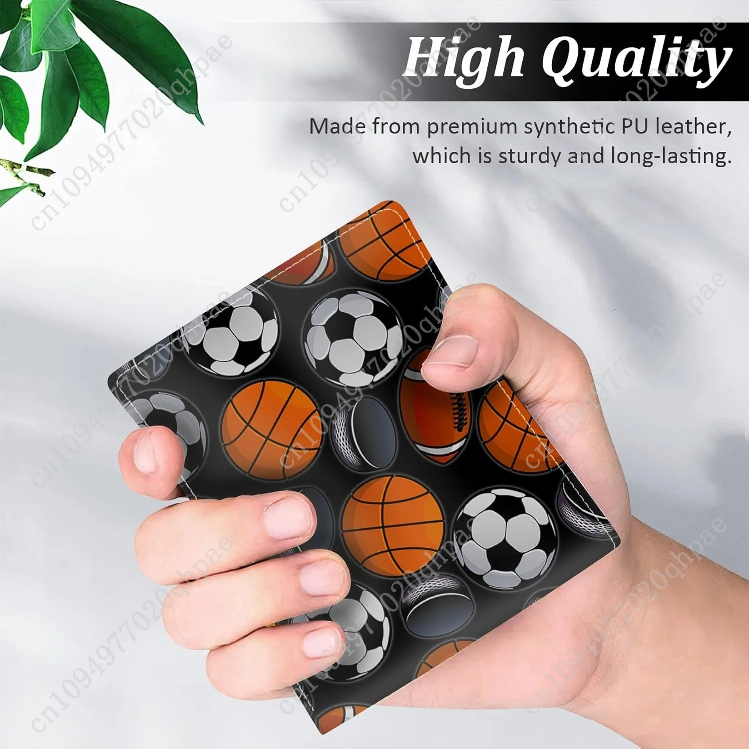 Cool Wallet for Boys - Teen Boys Wallet Ball Print with Coin Pocket ID Window Credit ID Card Cash Holder Bifold Rfid Blocking Zi