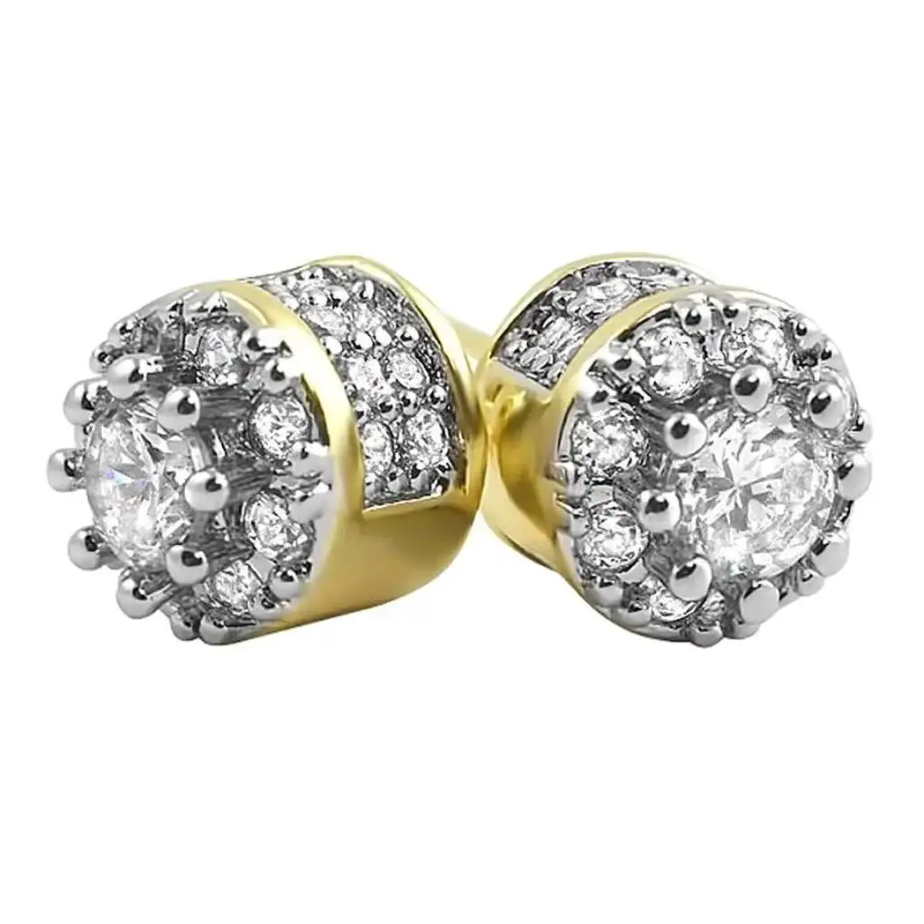 Trendy Hip Hop Jewelry 925 Sterling Silver Moissanite Diamond Iced Out Vintage Stud Earrings with Claw Setting for Men Women
