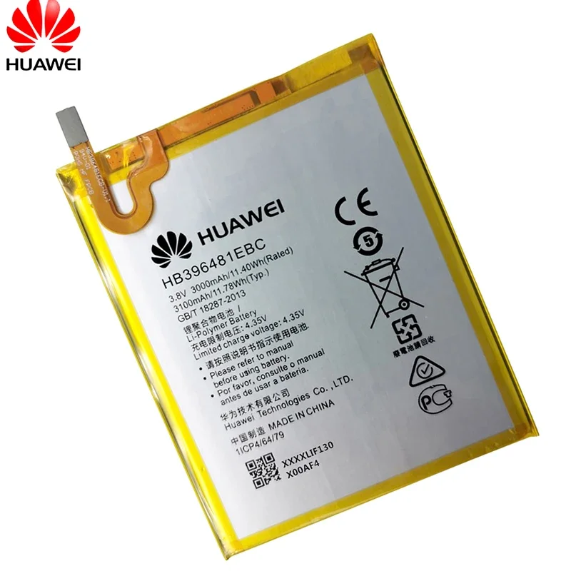 Batteria sostitutiva originale per telefono Hua Wei HB 396481 EBC Per Huawei Ascend G7 Plus / G8 / G8X / Honor 5A / 5X / Maimang 4 3000mAh