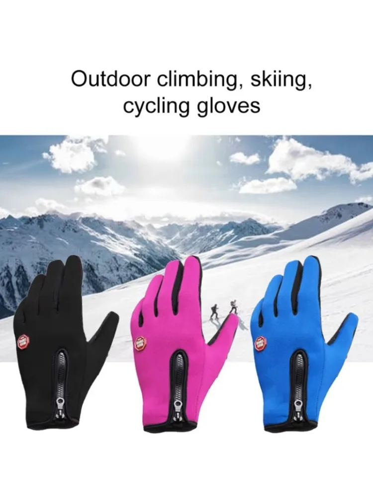 AliExpress New Winter Gloves Men Women Touch Cold Waterproof Motorcycle Cycle Gloves Male Outdoor Sports Plus