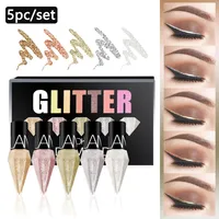 5pc/set Professional Shiny Eye Liners Cosmetics for Women Pigment Silver Rose Gold Color Liquid Glitter Eyeliner Beauty Makeup