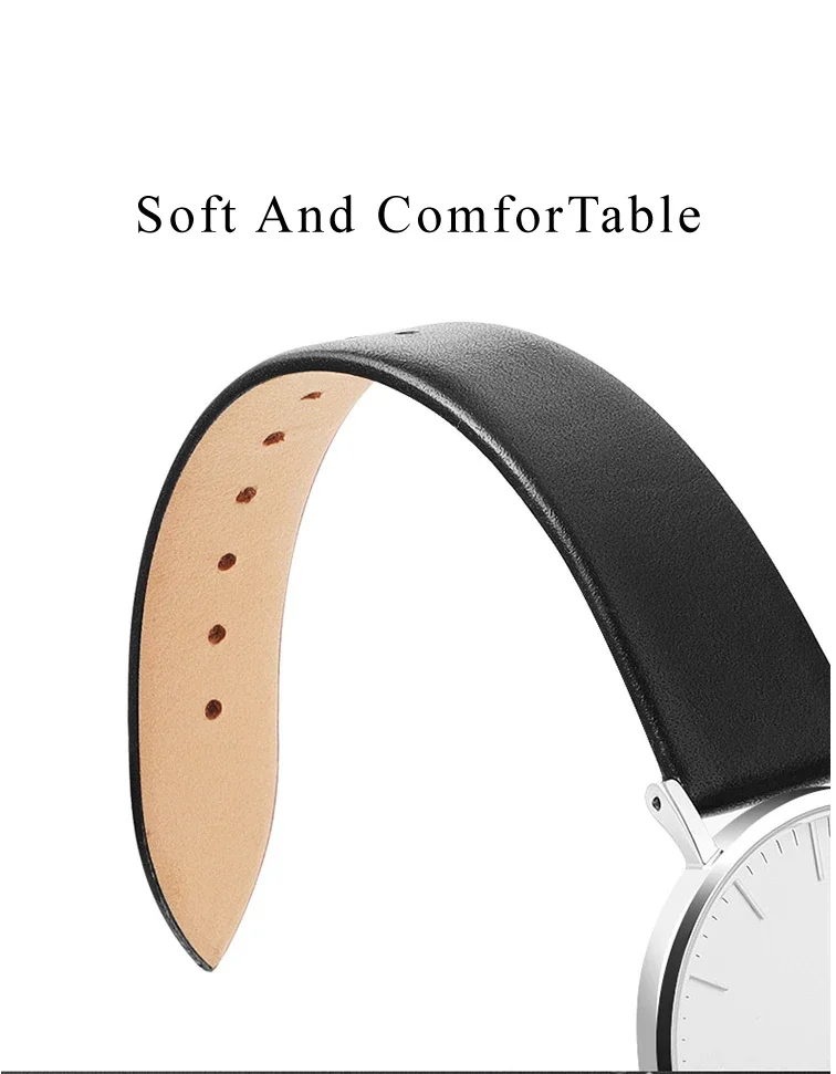 Uhrenzubehör, echtes Lederarmband für DW Daniel Wellington Uhren, modische Uhrenbänder in Rot und Pink, 14/16/18/20/22 mm. – Detail 7