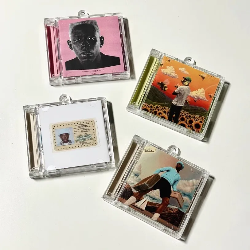 Rap Tyler The Creator MINI Music CD NFC Keychain IGOR Album Flower Boy Play Song Pendant Cosplay Necklace Acrylic Keyring