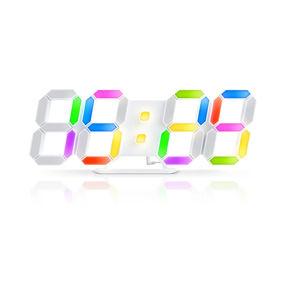 3D LED Digital Wall Clock Rgb Clock Luminous Table Alarm Clock Time Date Table Clock with App Control Bedroom