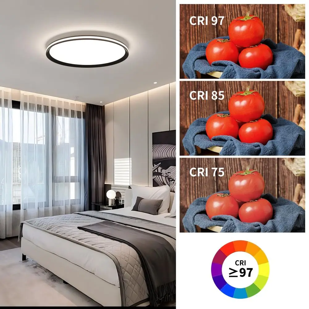 Picture 5: Metal LED Ceiling Lights Fixtures,Slim, Edge Lit 51CM Full Spectrum Smart Round Ceiling Lamps,30006500K Modern Ultra Thin Low P