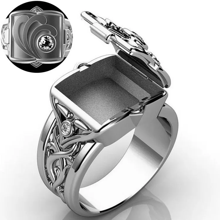 Popular Openable Lid Men's Ring Jewelry