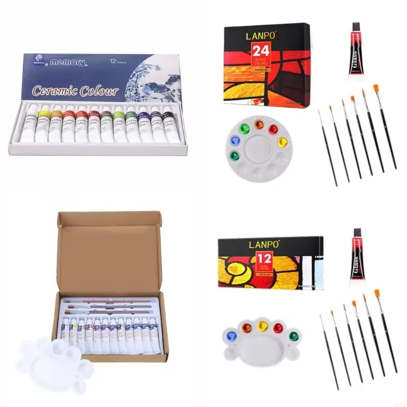 W89C cor cor cerâmica cor cerâmica Pigmento cerâmica 12/24 cor 12ml artistas profissionais pintura cerâmica