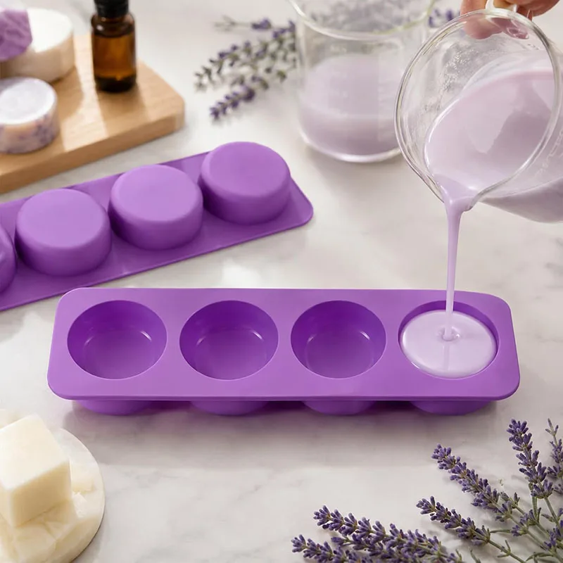Silikonform für einfache Seife: Oval, Rechteckig, Rund – Handgemachte Lotion- und Badezusätze, Kuchen-, Schokoladen-, Brot-, Wachs- und Eiswürfelform – Detail 3