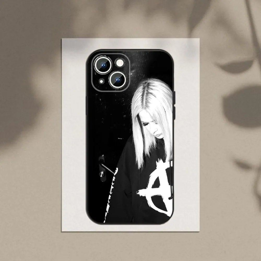 A-Avril L-Lavigne Coque   Phone Case For Apple iPhone 15,14,13,12,11,XS,XR,X,8,7,Pro,Max,Plus,mini Silicone Black Cover