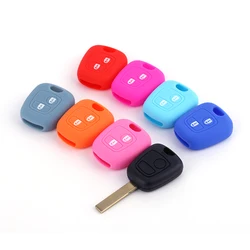 2 Buttons Silicone Case for Peugeot 107 206 307 207 408 for Citroen C2 C3 C4 Berlingo Xsara Picasso for Toyota Aygo Straight Key