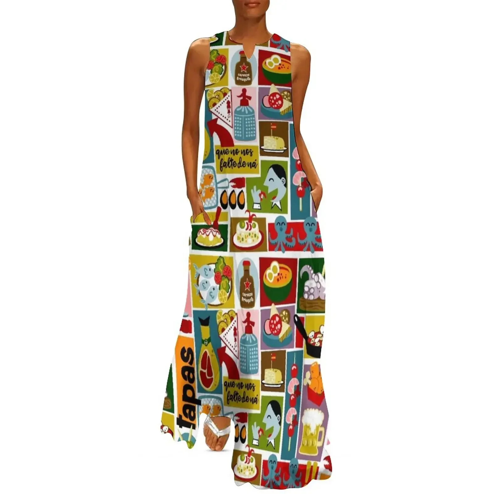 

Tapas Long Dress women dresses evening dress ladies summer women's suit beach dress