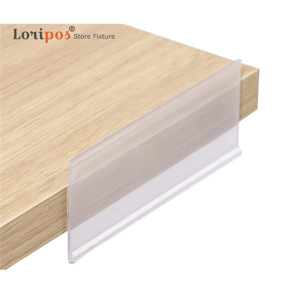 40 stks zelfklevende Data Strip Label Houder Lade Rack Plank Rand Display Duidelijke Scanner Rail Prijskaartje Kaart Teken Frame Pop Clip