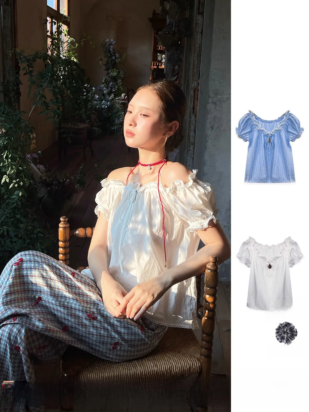 

Hollow out Lace ort Sve T-irt Women's Commute Sle Pure Color Breathable Sweat Absorbent Regular Fit Top