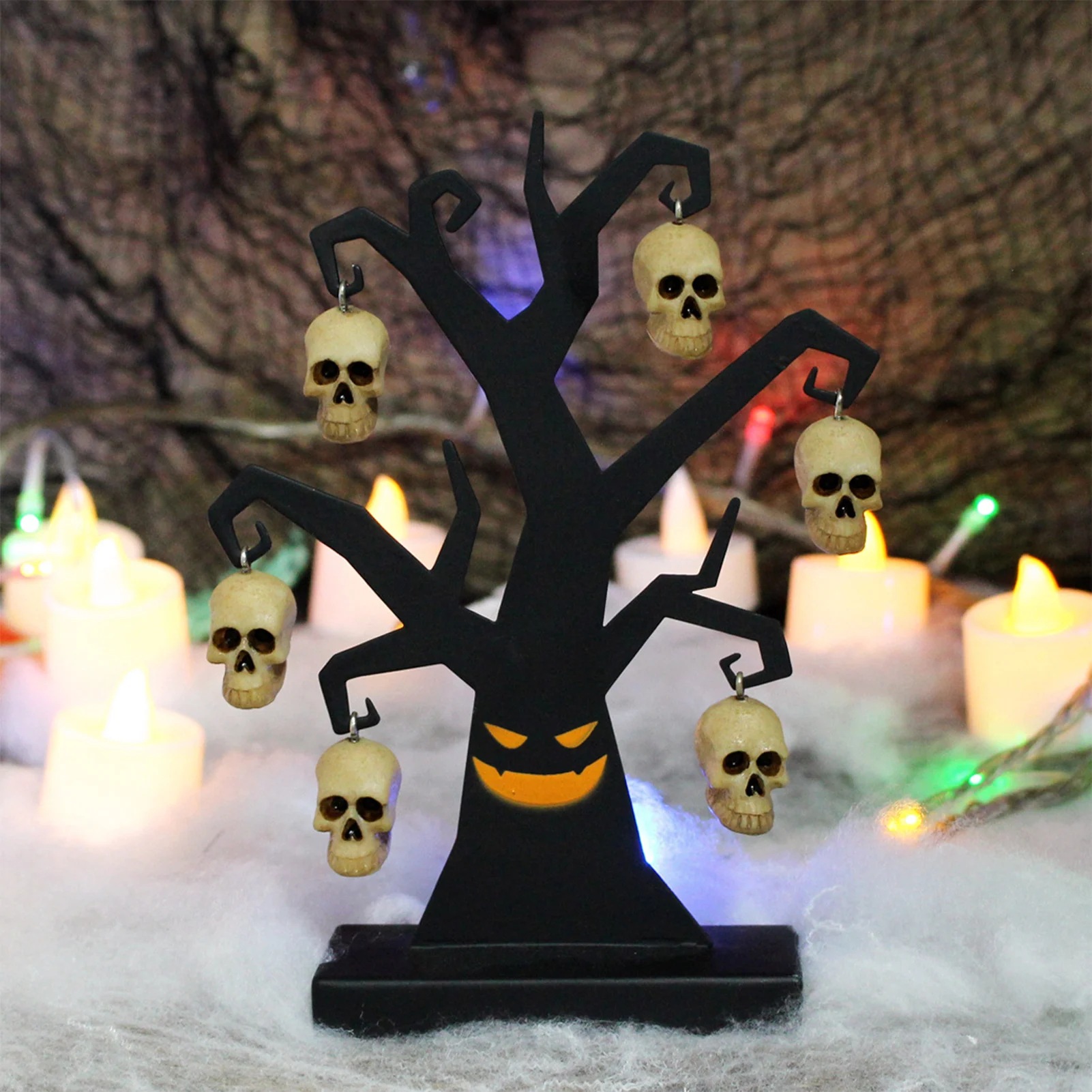 Halloween Dead Tree Ornament Festival Garden Skeleton Tree For Party Feast Restaurant Tabletop Metal Craft Display Stand