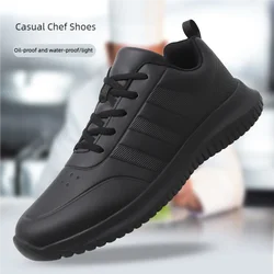 Chef shoes four season soft-sole anti-slip oil-proof waterproof portable kitchen work shoes fashion plus size casual men's shoes