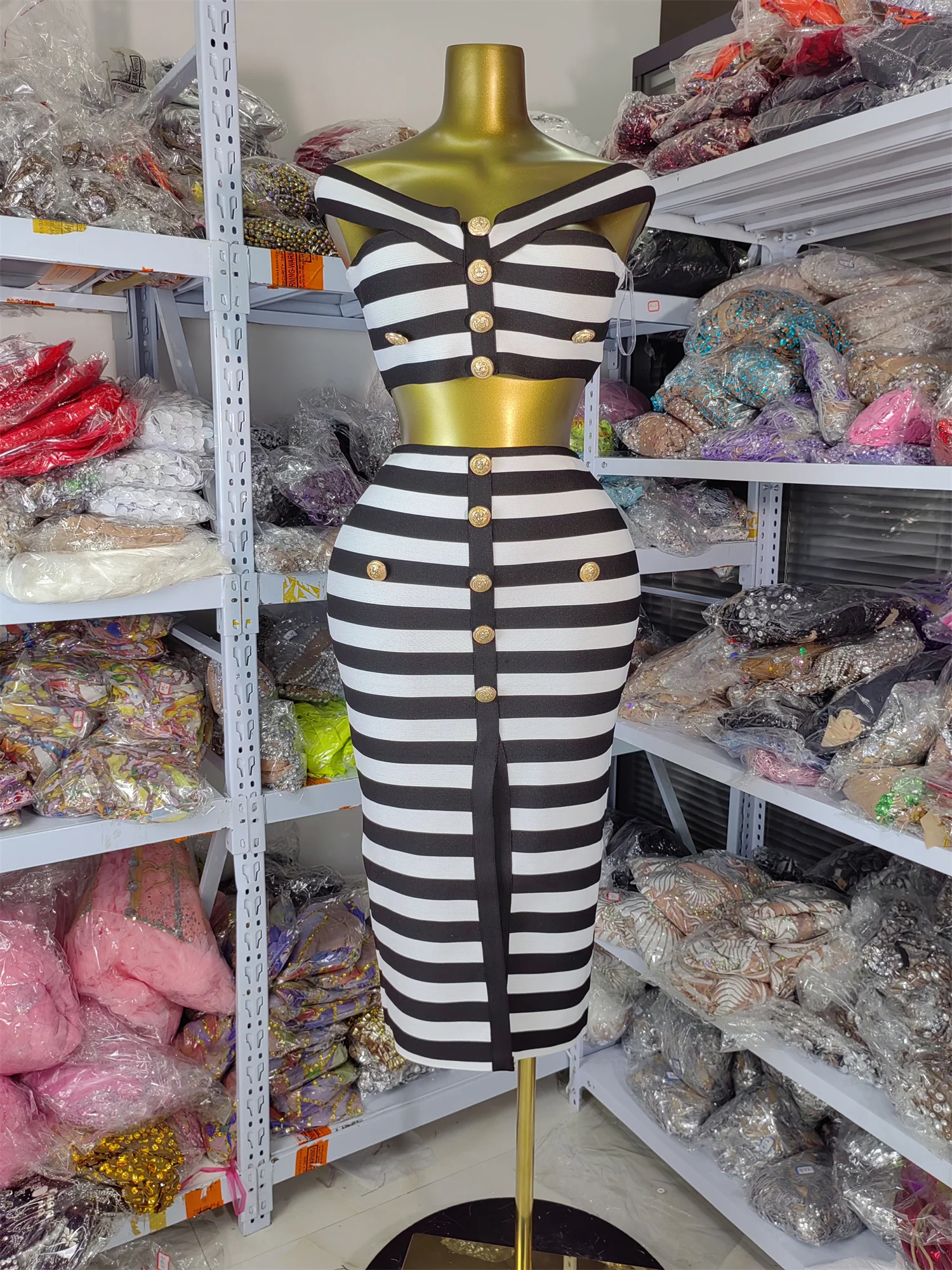 Factory Sale 2 Piece Sets Women Outfit Summer Elastic Bandage Off Shoulder Crop Top And High Waist Skirts Zebra Stripes Outfits